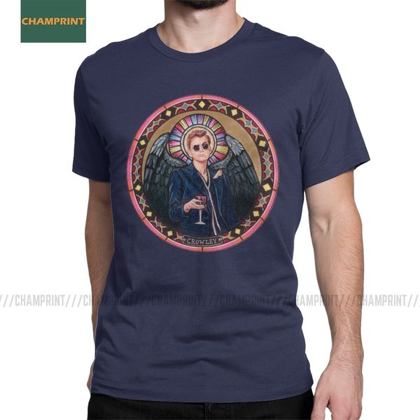 

кроули хорошо приметы t-shirt men aziraphale невыразимого go david tennant angel удивительные хлопок тис с коротким рукавом футболка оригина