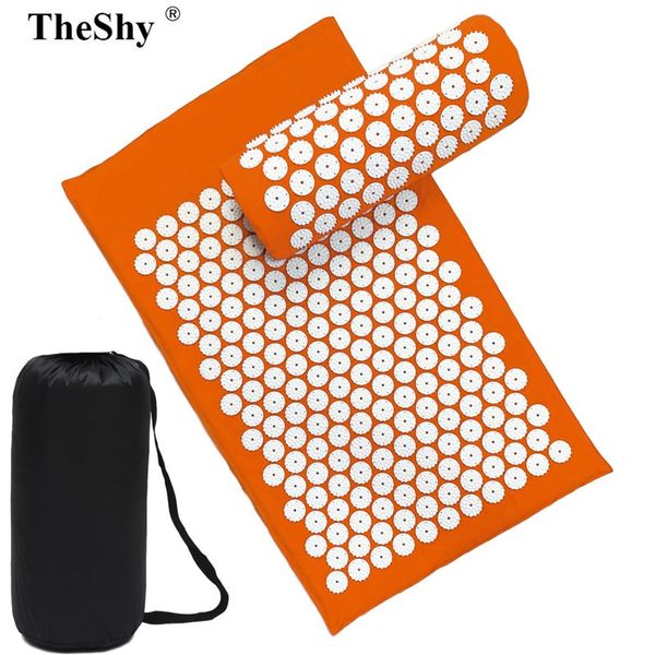 

relaxation treatments 74x44cm yoga acupressure mat and pillow neck back foot massager relieve body pain massage pad