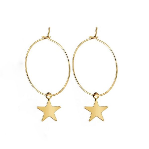 

mayforest simple trendy gold silver color earrings big round circle charm small stars hoop earrings for women girls korean earrings 2019