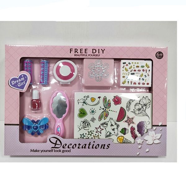 

full cosmetic decoration for little girls with mirror + hairpin+ accessories wholesale market cosmetics for girls 3