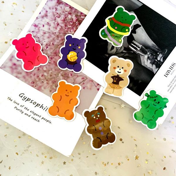 

10 sets = 270pcs ins girly style cute japanese and korean colored bear stickers trolley case water cup diary pvc stickers