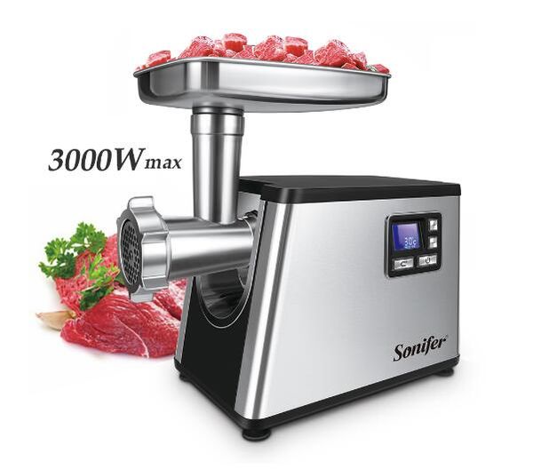 

3000w stainless steel 5 speed lcd display electric meat grinder sausage stuffer mincer