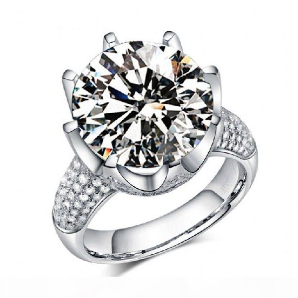 

jewelry women solitaire round cut big 8ct z diamonique simulated diamond 925 sterling silver wedding bridal band ring gift size 5-10