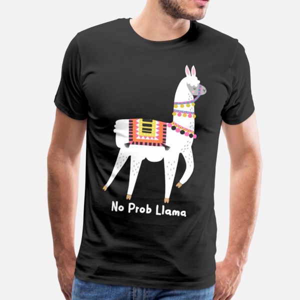 

funny no prob llama t shirt men design short sleeve s-3xl male sunlight new fashion summer pictures shirt