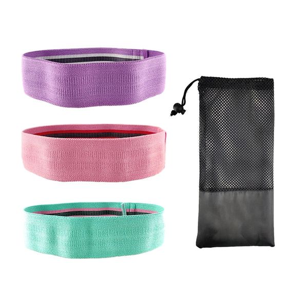 

3pcs leg and hip resistance bands cotton non-slip tension bands ring elastic