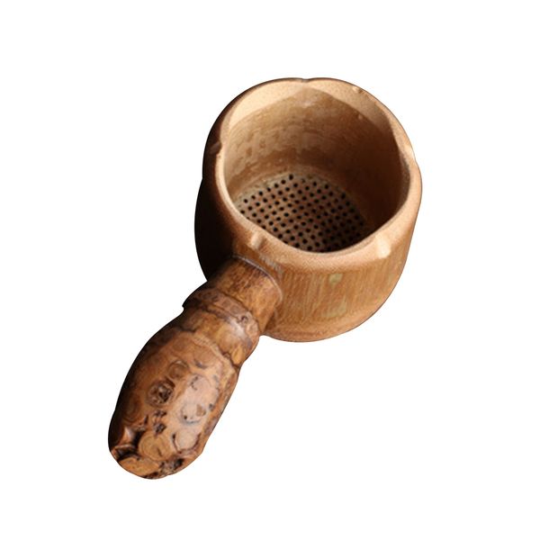 

infuser tea filter with handle spoon strainer craft natural bamboo mesh