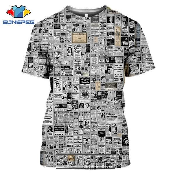 

old newspaper 3d print shirts funny plus size graphic men clothing