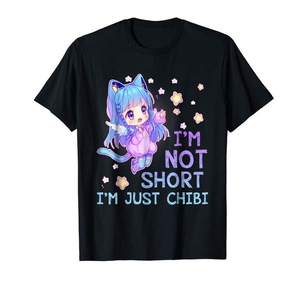 

я не короткие я просто chibi cute little girl anime t-shirt летняя мода для подростков мужчина с коротким рукавом узор o-образным вырезом фу