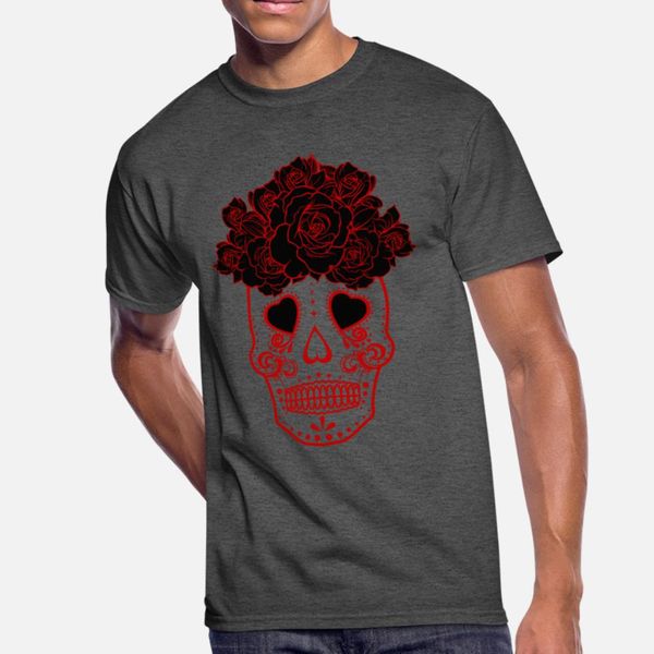 

halloween mexican skull red day of the dead t shirt men designing 100% cotton o-neck unique gift casual spring leisure shirt