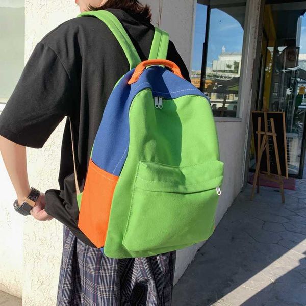 

мужская мода high capacity рюкзак шитье цвет canvas рюкзаки для женщин ladies рюкзаке школы подростков девушки