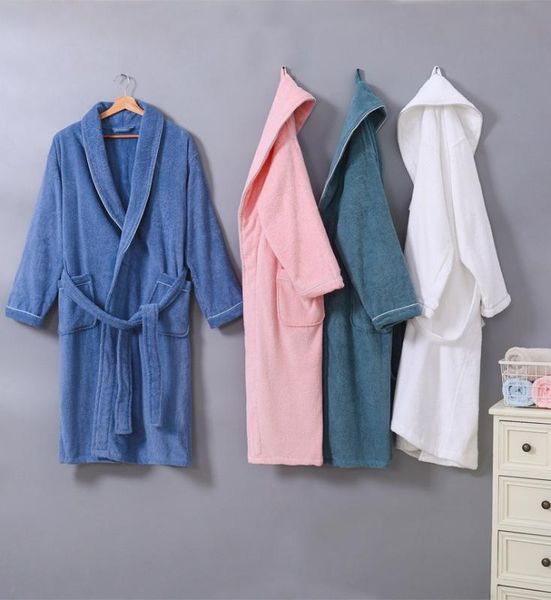 

new couple cotton robe sleepwear men and women kimono gown lovers casual nightwear toweling terry robe l home clothing, Black;red