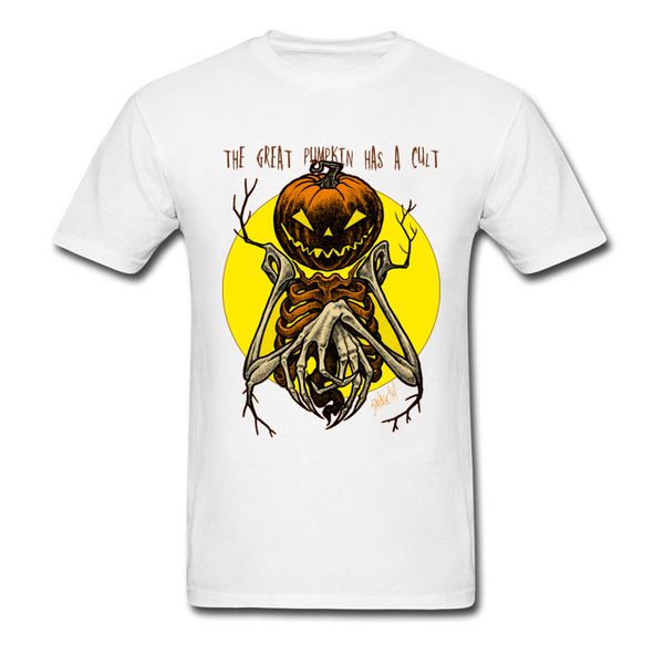 

святых день тенниска для мужчин cult of the great pumpkin осень люди horror скелет сатана tshirt 2018 года hip hop футболка новый