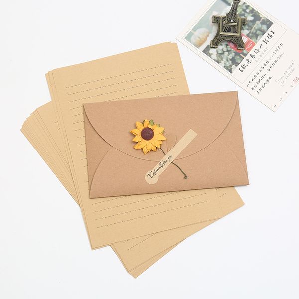 

greeting cards creative diy flower kraft letter envelop for postcard