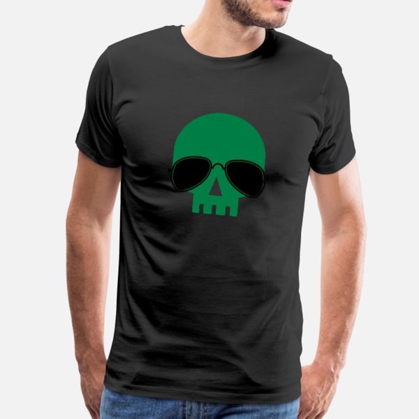 

skull with aviator glasses rock metal t shirt men designer cotton crew neck letter crazy casual spring standard shirt
