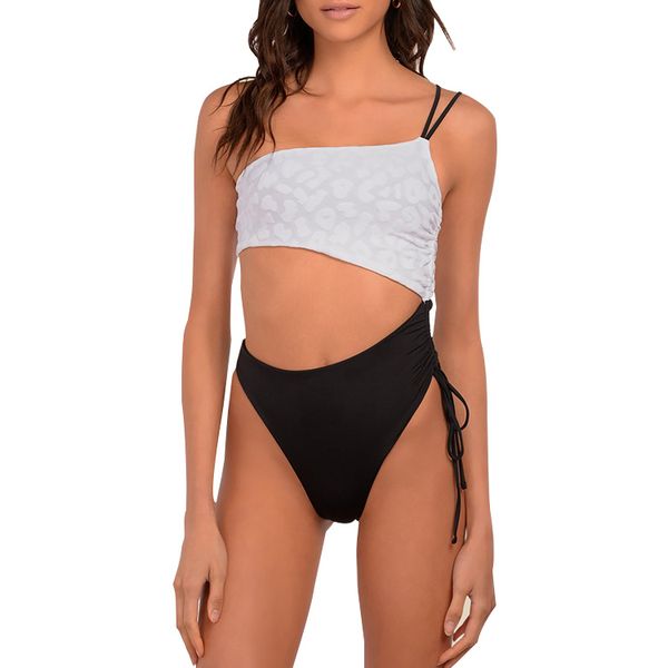 

swimwear manufacturer custom made two pieces bikini swimsuits white black bottoms