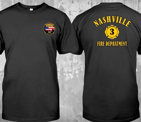 

new nashville fire departme firefighter engine 3 logo summer 2019 100% cotton printed pure cotton men's tee shirts