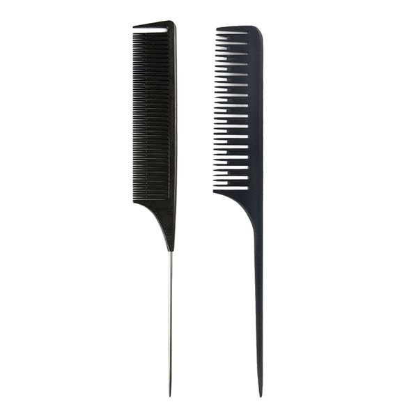 

2pcs выделите comb professional секционирование плетение ламинирование гребень черный, Silver