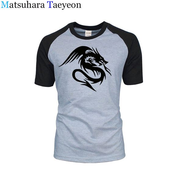 

matsuhara taeyeon brand tee shirt 100% cotton round neck t-shirt hipster men dragon pattern printing
