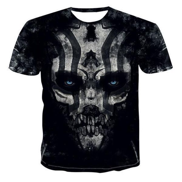 

summer men t -shirts o -neck style skull male 3d print shirts horror oversized plus size men clothing