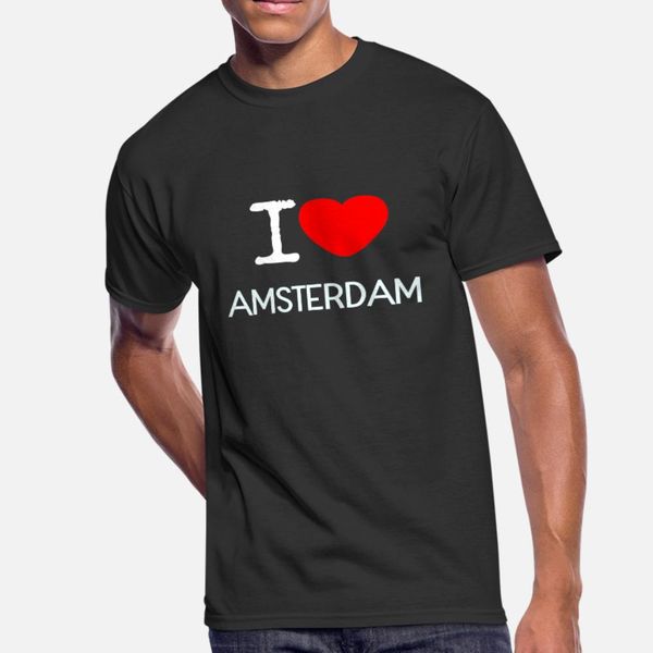 

i love amsterdam t shirt men designer tee shirt plus size 3xl letters loose new style summer letters shirt