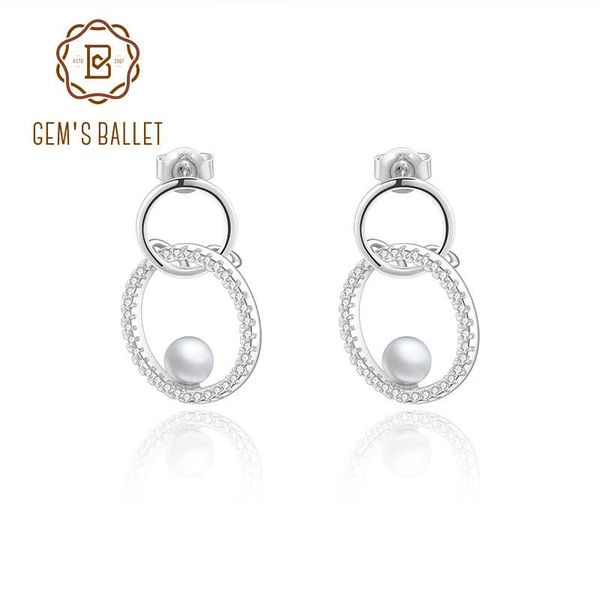 

other gem's ballet 925 sterling silver infinity double pearl earrings for women natural round fresh-water fine jewelry, Golden;silver