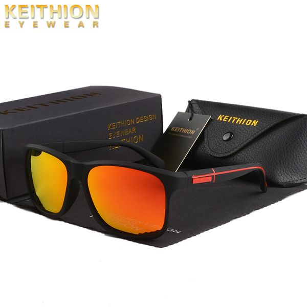

keithion rectangle shape light sunglasses men polarized logo sun glasses occhiali da sole uomo polarizado with box, White;black