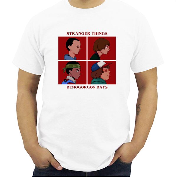 

stranger things tees t shirt men short sleeve boyfriend's plus size party gorillaz tshirts casual funny t shirts shirts tees