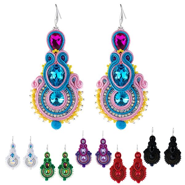 

kpacta fashion retro earrings ethnic style jewelry ladies fashion jewelry handmade leather ladies color pendant tassel earrings 200922, Silver