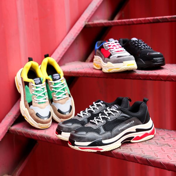 

fashion men nyfw sneakers triple trainning shoes luxury designer chaussure fashion athletic old dad chunky shoes