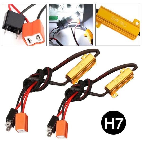

2pcs h7 50w car led decoder load resistor controller warning canceler led decoder light error 12v resistance