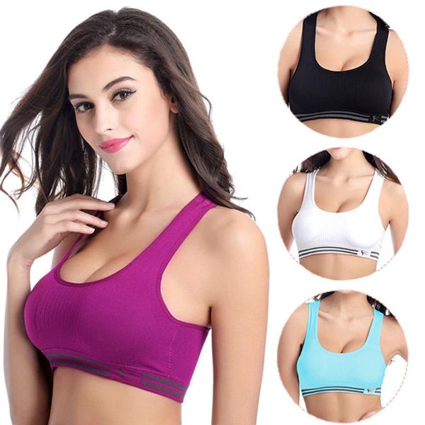 

chamsgend дышащий спортивный бюстгальтер дамы съемная pad спорт йога фитнес bra центр сгущает бег свабодного tops, White;black