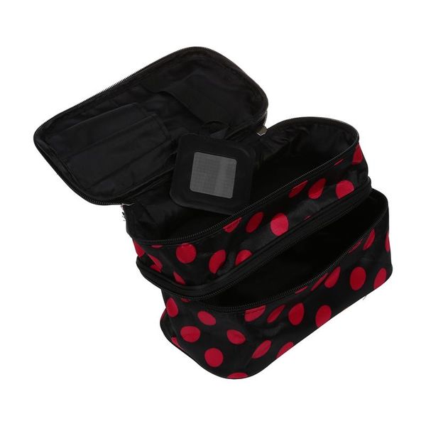 

peas pattern makeup case with 2 zipper