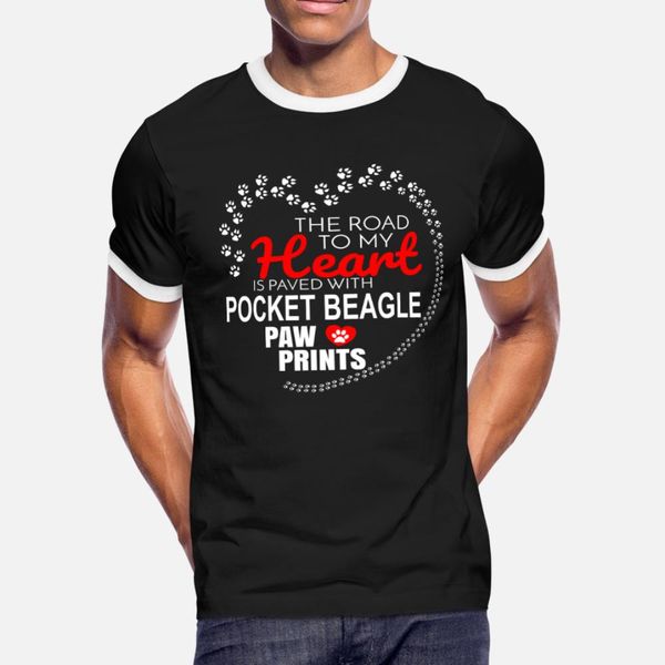 

the road to my heart is paved with pocket beagle t shirt men character cotton s-xxxl novelty interesting casual spring family shirt