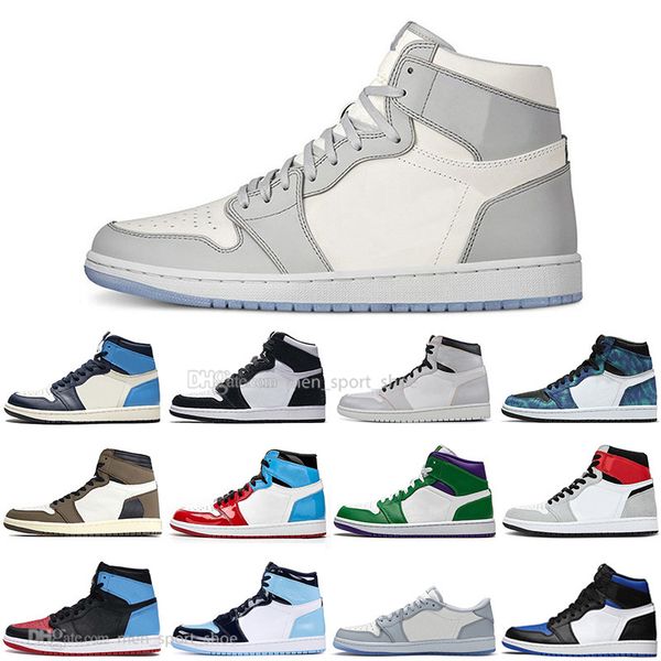 

mens 1 og basketball shoes tie dye banned mid bred multi color gym red chicago black toe athletics sneaker 1s trainers mens shoes