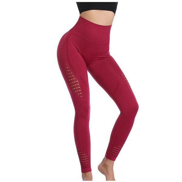 

women sports yoga high elastic waist solid push up compression jogging leggings gym clothes slim yoga pants #bl2, White;red