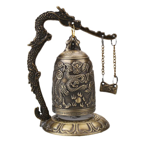 

brass home collectible high strength statue portable dragon bell bronze carved