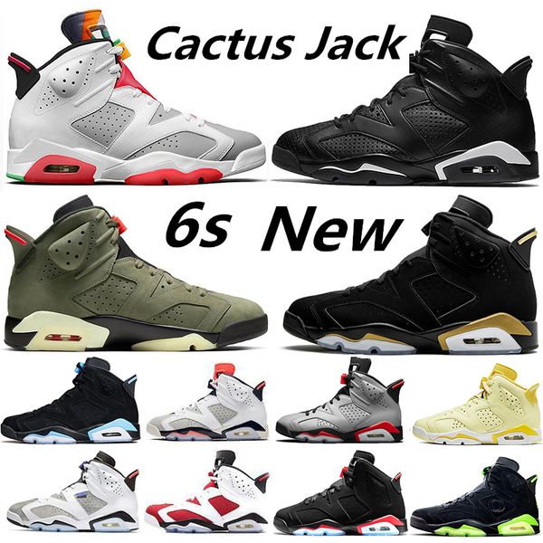 

new classic hare dmp chaussures 6 6s men basketball shoes cactus jack travis scotts medium olive bred women trainers sports zapatos sneakers, White;red