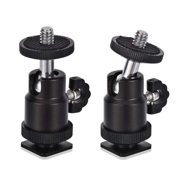 

tripods mini ball head [2 pack] with shoe mount adapter 360 degree 1/4 inch small heads lightweight swivel micro-ballhead for