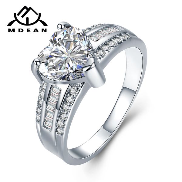 

mdean white gold color rings for women engagement wedding white cute zircon jewelry bague bijoux size 6 7 8 h863, Golden;silver