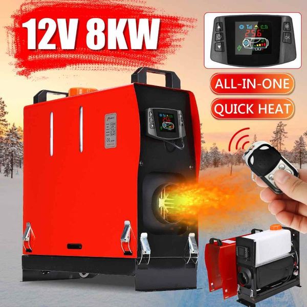 

all in one 8000w air diesels heater 8kw 12v one hole car heater for trucks motor-homes boats bus +lcd key switch+english remote
