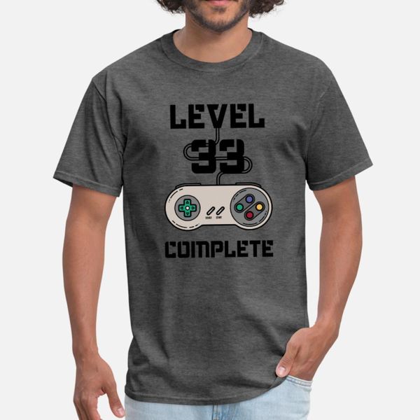 

level 33 complete 33rd birthday gamer t shirt men knitted 100% cotton round neck fitness casual summer style leisure shirt, White;black