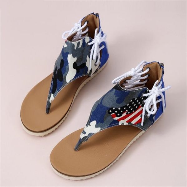 

2020 summer women's sandals fashion camouflage outdoor sandals beach leather retro pinch toe lace-up women shoes, Black