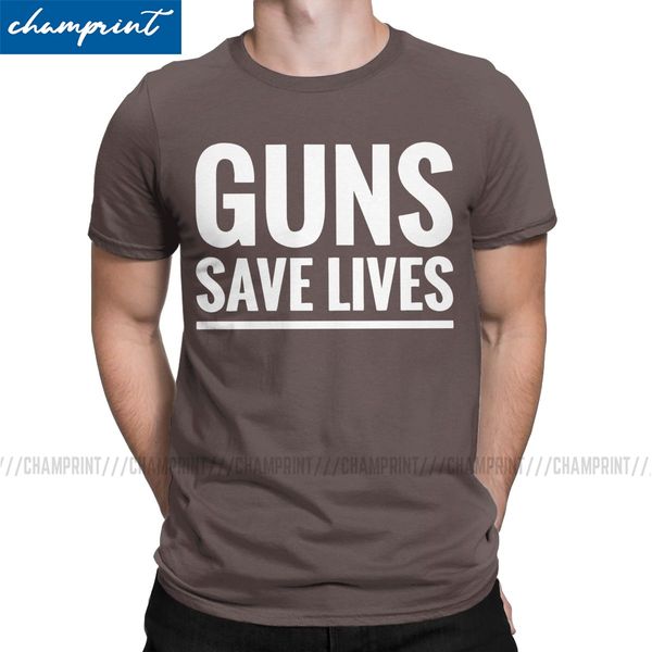 

men guns save lives t shirt 100% cotton amazing short sleeve round neck tee shirt classic t-shirt