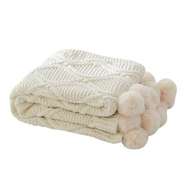 

130x160cm throw blanket cute chenille plush knitted soft lounge skin friendly