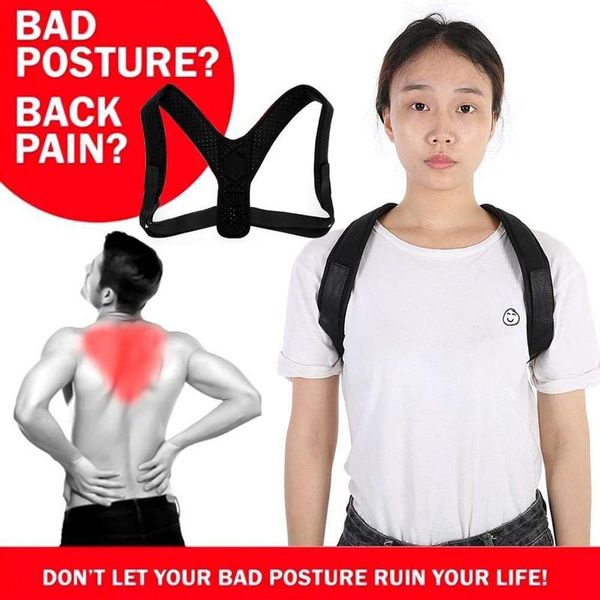 

1pcs назад коррекция с дышащими коррекциями с ключицей горбун регулируемой спинкой плечом поясничной осанкой, Black;blue