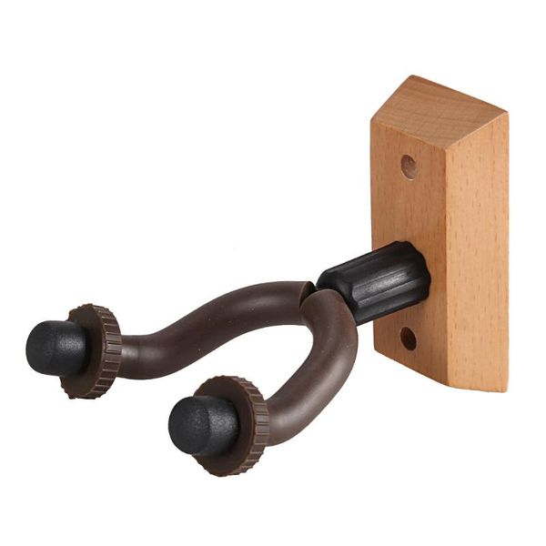 

punk acoustic guitar wall mount hanger metal guitar holder rack hook w/ rubber sheath wooden base for bass violin ukulele
