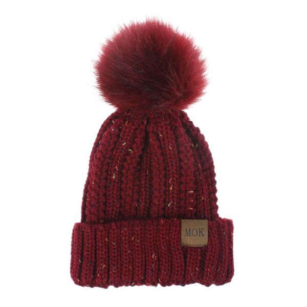 

new women pompom fur knitted casual beanies cap female keep warm winter skullies ski hat lady wool windproof solid color bonnet, Blue;gray