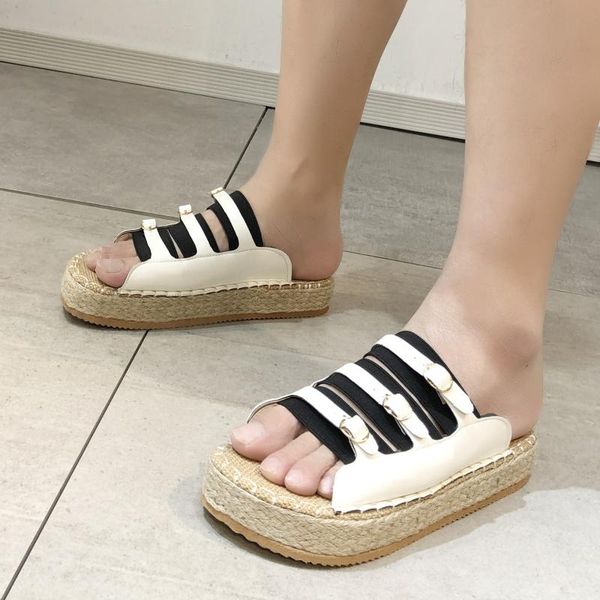 

2020 summer women shoes sandals platform slippers buckle with open toe slippers thick bottom female non-slip women sandals, Black