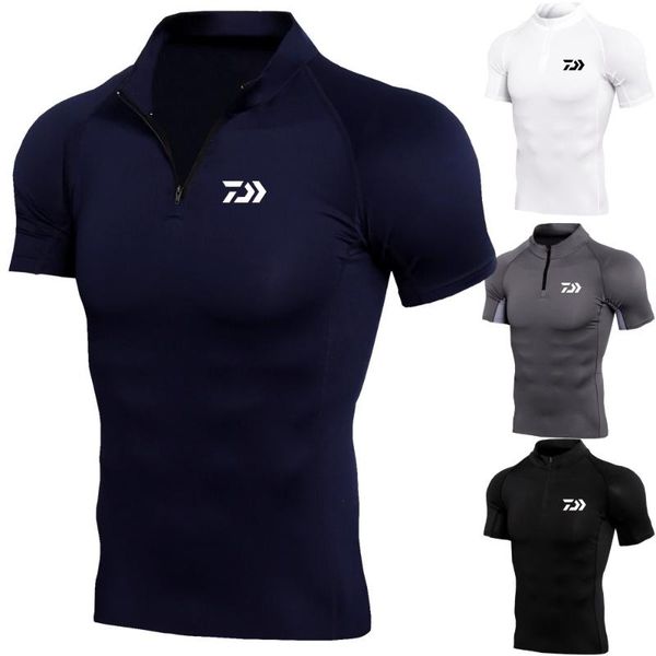 

2020 new clothing fishing tshirt men breathable quick dry fishing clothes outdoor clothing short sleeve sport shirt, Gray;blue