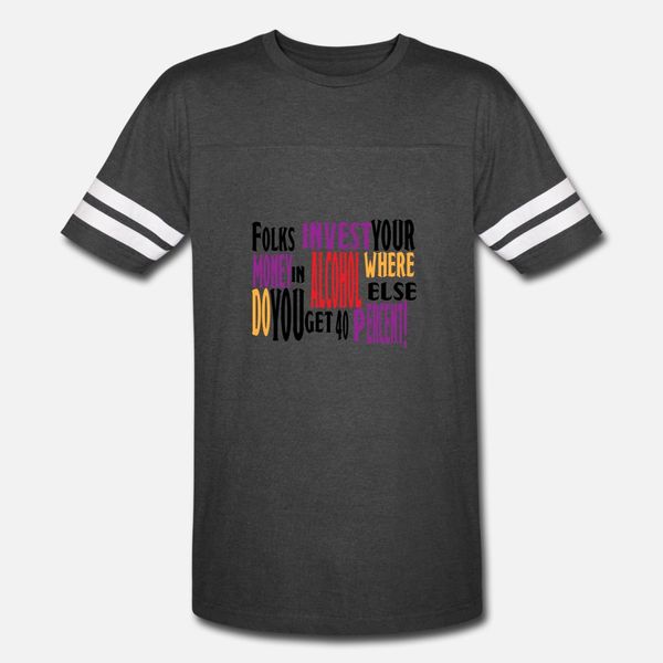

alcohol invest t shirt men designer short sleeve round neck natural fitness funny spring original shirt